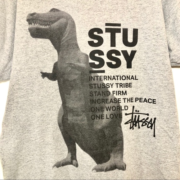 RARE Stussy grey  T Rex tee shirt used medium - Picture 4 of 6